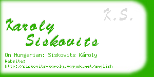 karoly siskovits business card