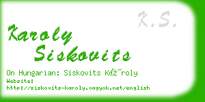 karoly siskovits business card